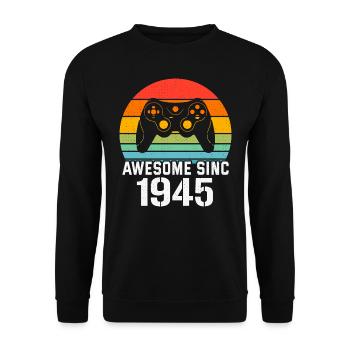 1945 Birthday Gift For All Gamers 1945 - Unisex Sweatshirt - black - Front - Alina (178cm) & Michal (187cm)