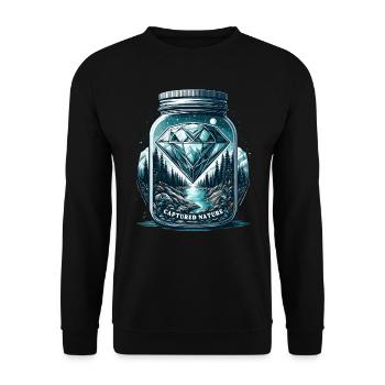 Bijou naturel dans un verre - Sweat-shirt Unisexe - noir - Devant - Alina (178cm) & Michal (187cm)