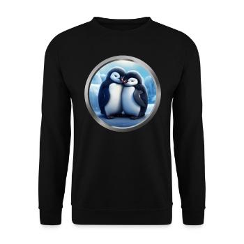 Baby Penguins Animals - Unisex Sweatshirt - black - Front - Alina (178cm) & Michal (187cm)