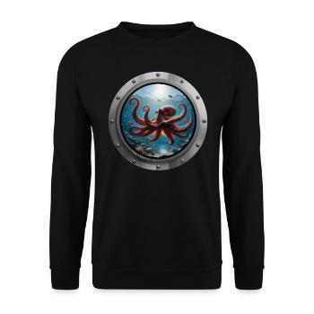 Octopus Animal - Unisex Sweatshirt - black - Front - Alina (178cm) & Michal (187cm)