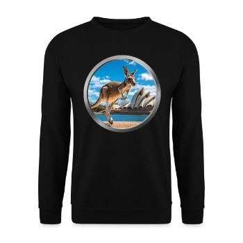 Kangaroo Animal - 2 - Unisex Sweatshirt - black - Front - Alina (178cm) & Michal (187cm)