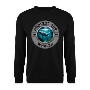 Protect the Whales - Unisex Sweatshirt - black - Front - Alina (178cm) & Michal (187cm)