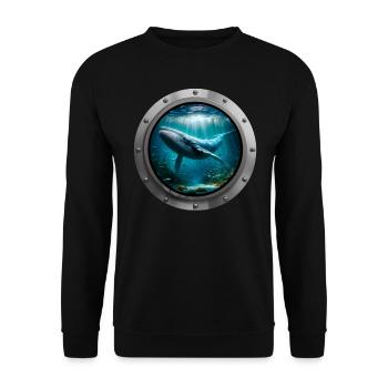 Humpback Whale - Unisex Sweatshirt - black - Front - Alina (178cm) & Michal (187cm)