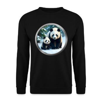 Panda and Cub - Unisex Sweatshirt - black - Front - Alina (178cm) & Michal (187cm)