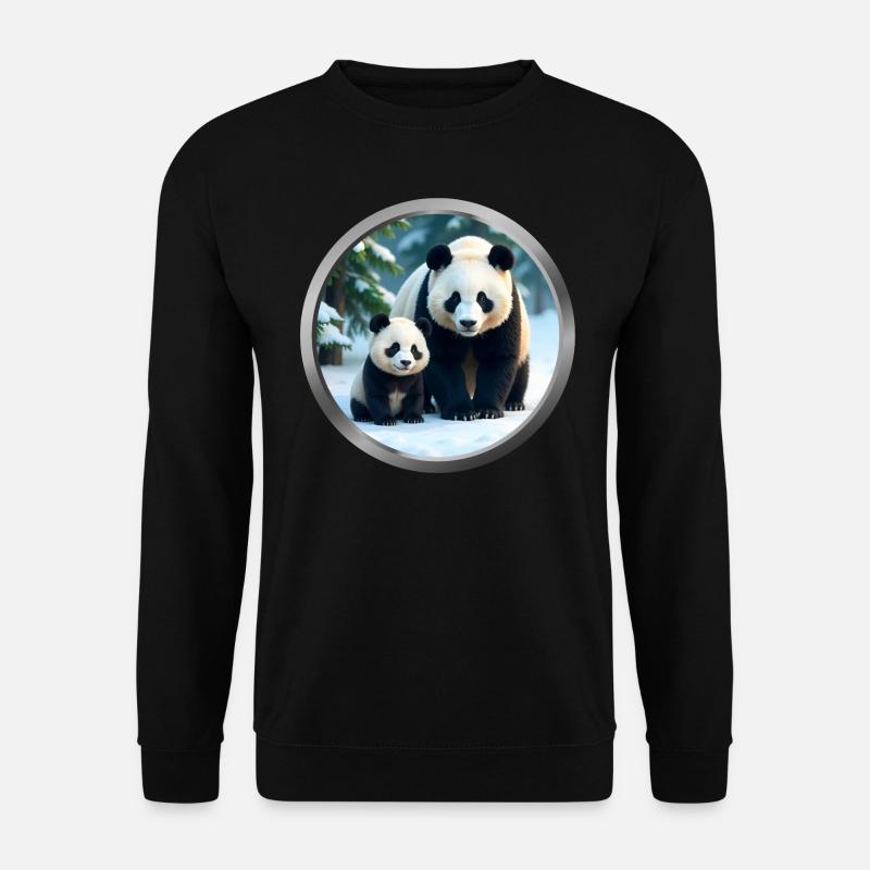 Panda and Cub - Unisex Sweatshirt - black