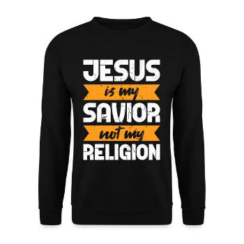 Jésus Christ - Sweat-shirt Unisexe - noir - Devant - Alina (178cm) & Michal (187cm)