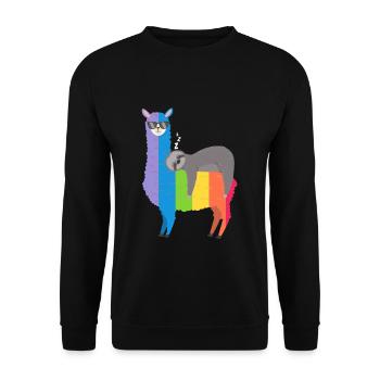 Fierté d'Alpaga Paresse Gay - Sweat-shirt Unisexe - noir - Devant - Alina (178cm) & Michal (187cm)
