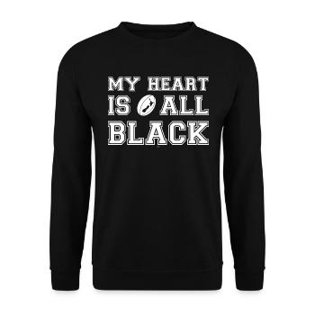 New Zealand My Heart Is All Black - Unisex Pullover - Schwarz - Vorne - Alina (178cm) & Michal (187cm)