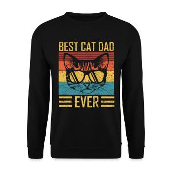Cat dad Best cat dad ever Kateznmotiv gift - Unisex Sweatshirt - black - Front - Alina (178cm) & Michal (187cm)