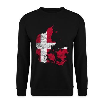 Denmark Danish Flag Dannebrog Silhouette - Unisex Sweatshirt - black - Front - Alina (178cm) & Michal (187cm)