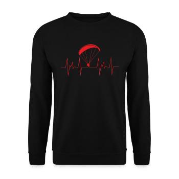 heartbeat paragliding - Unisex Sweatshirt - black - Front - Alina (178cm) & Michal (187cm)