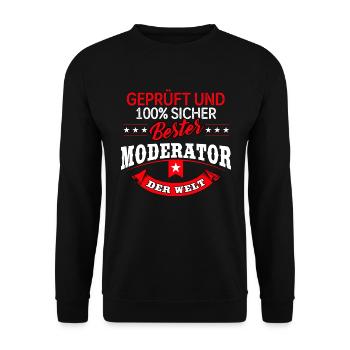 Fernsehmoderator Fernsehmoderatorin Moderator - Unisex Pullover - Schwarz - Vorne - Alina (178cm) & Michal (187cm)