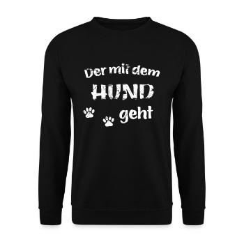 Qui va avec le chien - look usé - Sweat-shirt Unisexe - noir - Devant - Alina (178cm) & Michal (187cm)