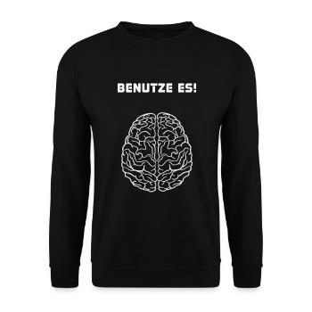 Gehirn – benutze es! Psychologeek, Psychologie - Unisex Pullover - Schwarz - Vorne - Alina (178cm) & Michal (187cm)