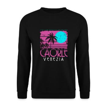 CAORLE VENEZIA ITALIE BEACH CLUB CADEAU RETRO - Sweat-shirt Unisexe - noir - Devant - Alina (178cm) & Michal (187cm)