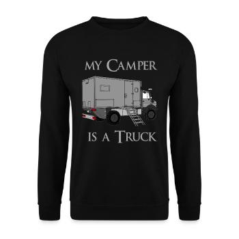 My camper is a Truck - Unisex Sweatshirt - black - Front - Alina (178cm) & Michal (187cm)