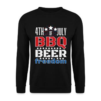 Barbecue Bier Freiheit 4 Juli Fest - Unisex Pullover - Schwarz - Vorne - Alina (178cm) & Michal (187cm)
