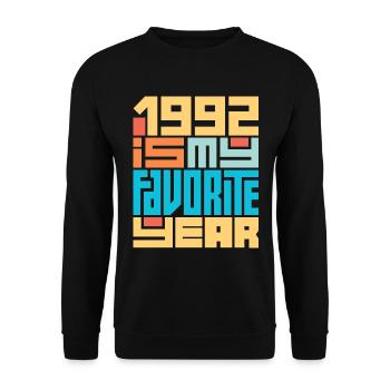 1992 is my favorite year 30 years anniversary - Unisex Sweatshirt - black - Front - Alina (178cm) & Michal (187cm)