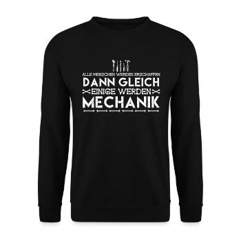 Mechaniker, schrauber | Mechanik ! - Unisex Pullover - Schwarz - Vorne - Alina (178cm) & Michal (187cm)