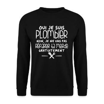 Oui je suis plombier - Sweat-shirt Unisexe - noir - Devant - Alina (178cm) & Michal (187cm)