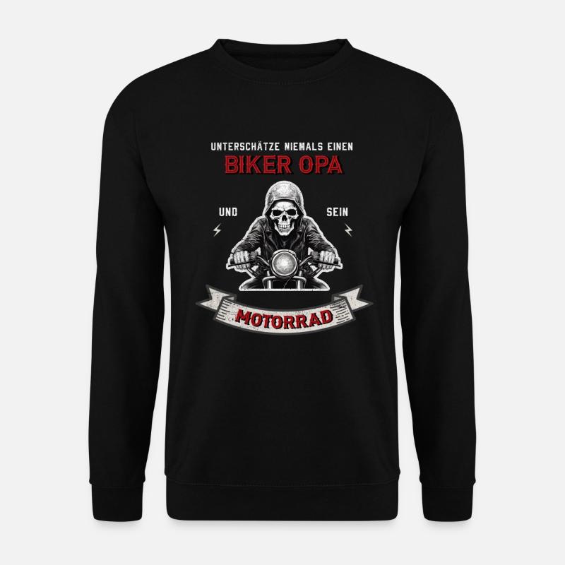 Biker Opa Motorrad Motorradfahrer - Unisex Pullover - Schwarz