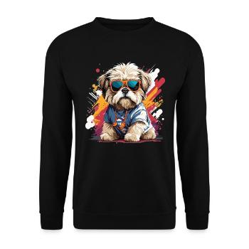 Shih Tzu mignon chien cool mignon - Sweat-shirt Unisexe - noir - Devant - Alina (178cm) & Michal (187cm)