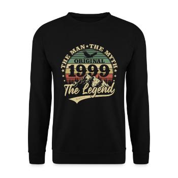 1999 Vintage anniversaire homme mythe légende - Sweat-shirt Unisexe - noir - Devant - Alina (178cm) & Michal (187cm)