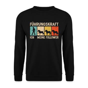 Shetland Pony Führungskraft Pferde Reitsport - Unisex Pullover - Schwarz - Vorne - Alina (178cm) & Michal (187cm)