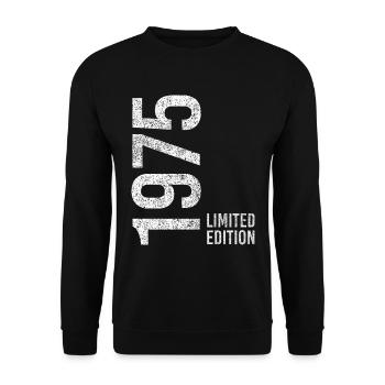 50. Geburtstag Mann Frau 50 Jahre 1975 Deko Lustig - Unisex Pullover - Schwarz - Vorne - Alina (178cm) & Michal (187cm)