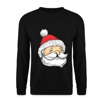 Santa Weihnachtsmann Nikolaus Weihnachten - Unisex Pullover - Schwarz - Vorne - Alina (178cm) & Michal (187cm)