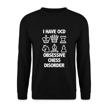 Ich habe eine obsessive Schachstörung - Unisex Pullover - Schwarz - Vorne - Alina (178cm) & Michal (187cm)