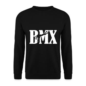 BMX Biking BMX Bike - Unisex Sweatshirt - black - Front - Alina (178cm) & Michal (187cm)