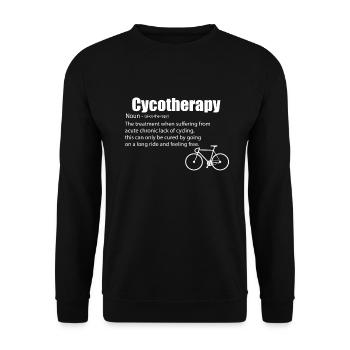 Radfahren Radfahrer Cykotherapie - Unisex Pullover - Schwarz - Vorne - Alina (178cm) & Michal (187cm)