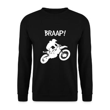 Dirt Biking Braap - Unisex Pullover - Schwarz - Vorne - Alina (178cm) & Michal (187cm)