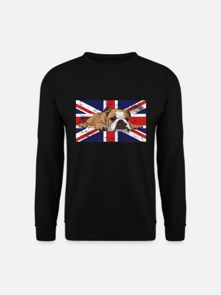 English Bulldog Union Jack Flag - Unisex Sweatshirt - black