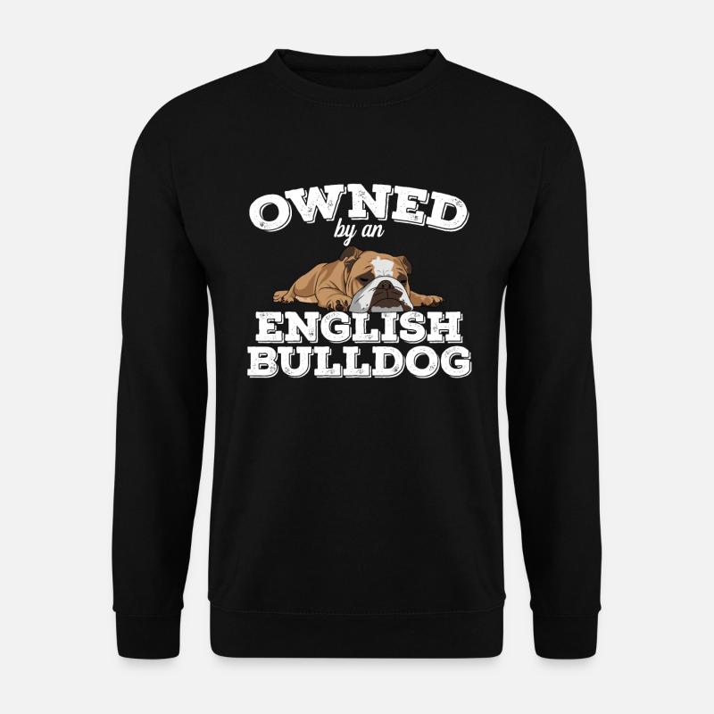 Englische Bulldogge im Besitz einer englischen Bulldogge - Unisex Pullover - Schwarz