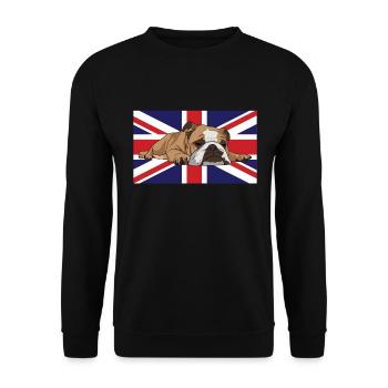 English Bulldog Union Jack Flag - Unisex Sweatshirt - black - Front - Alina (178cm) & Michal (187cm)