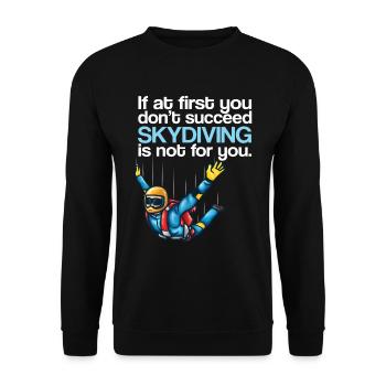 Parachutisme si au début vous ne réussissez pas - Sweat-shirt Unisexe - noir - Devant - Alina (178cm) & Michal (187cm)