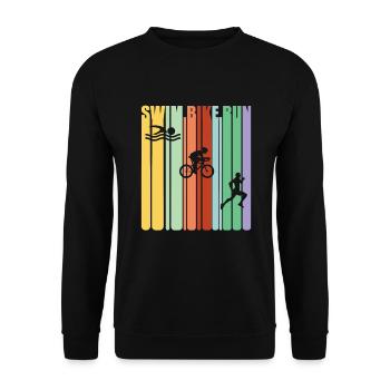 Triathlon Schwimmen Radlauf - Unisex Pullover - Schwarz - Vorne - Alina (178cm) & Michal (187cm)