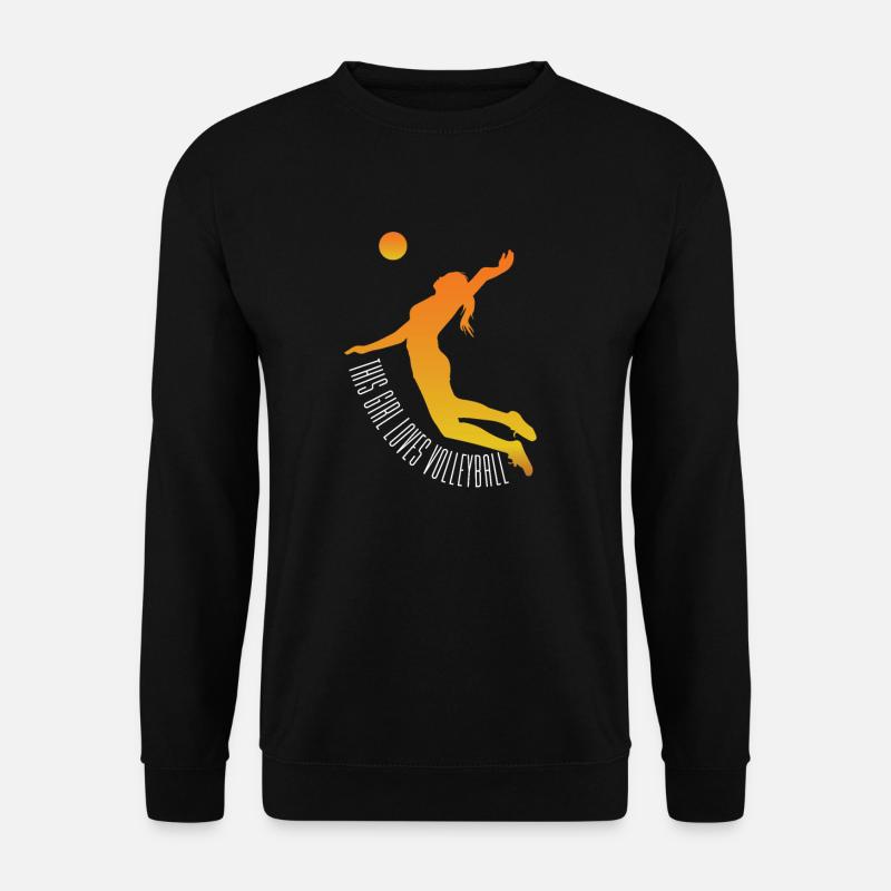 Volleyball Damen Dieses Mädchen liebt Volleyball - Unisex Pullover - Schwarz