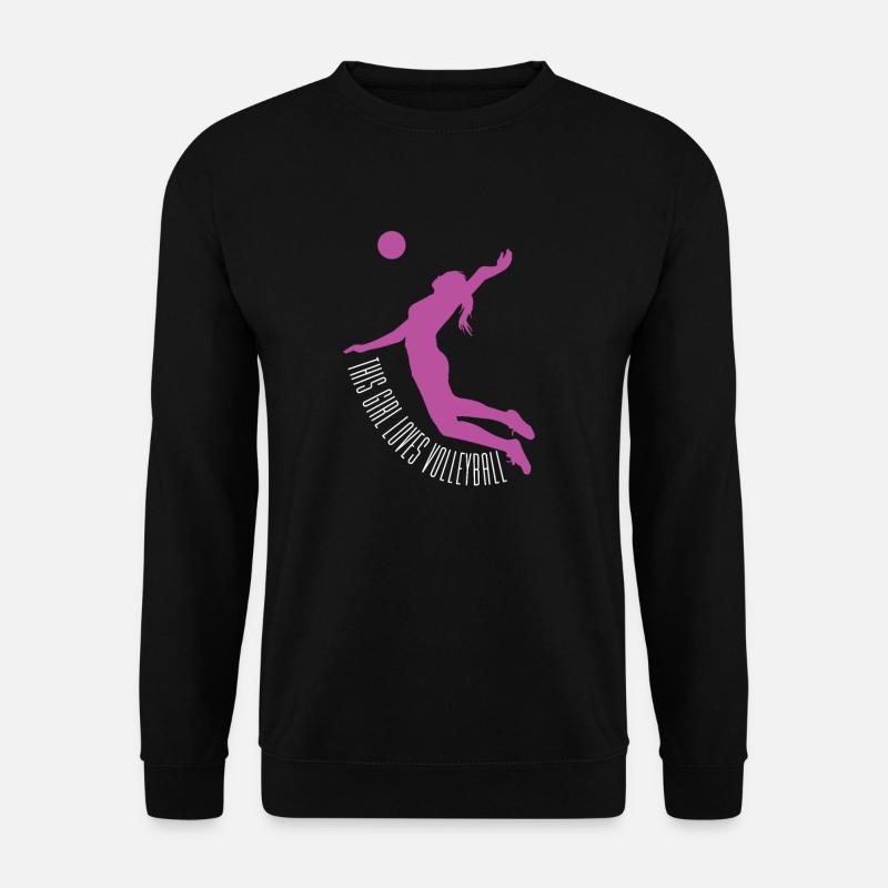 Volleyball Damen Dieses Mädchen liebt Volleyball - Unisex Pullover - Schwarz