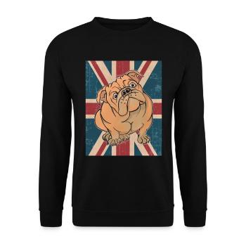 English Bulldog Union Jack Flag - Unisex Sweatshirt - black - Front - Alina (178cm) & Michal (187cm)