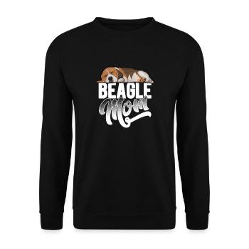 Beagle Dog Womens Beagle Mom - Unisex Sweatshirt - black - Front - Alina (178cm) & Michal (187cm)