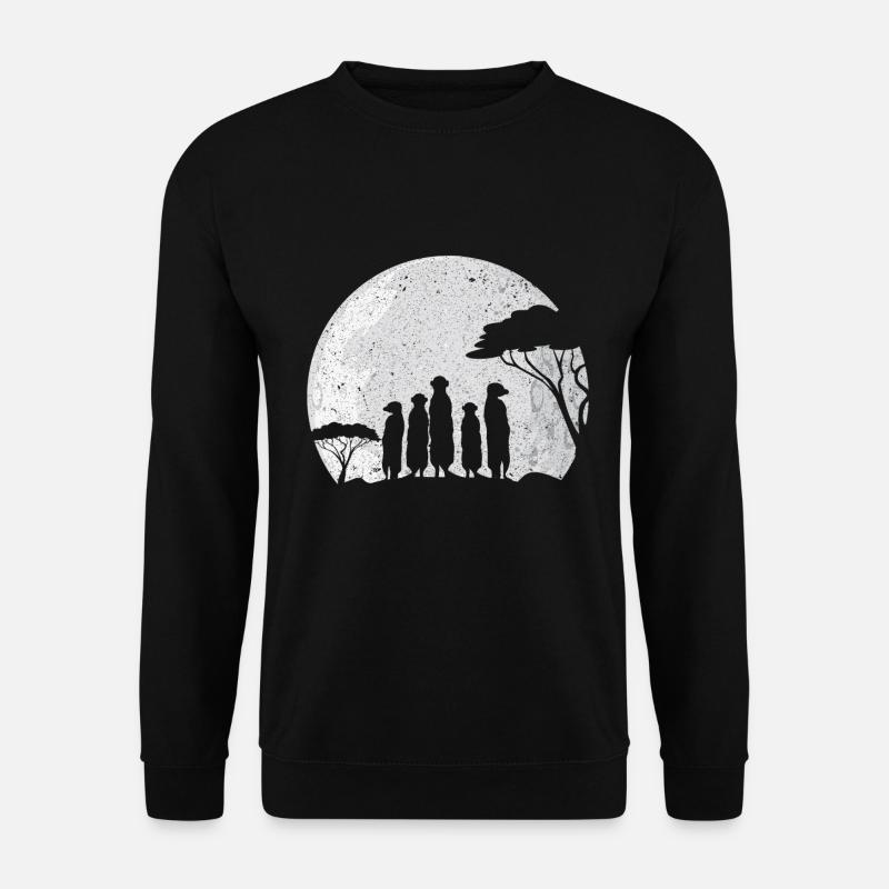 Meerkat troop with moon - Unisex Sweatshirt - black