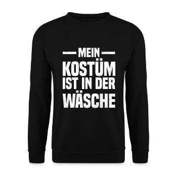 Kostüm ist in der Wäsche - Unisex Pullover - Schwarz - Vorne - Alina (178cm) & Michal (187cm)