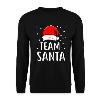 Team Santa Lustiges Weihnachts T-Shirt Geschenk - Unisex Pullover - Schwarz - Vorne - Alina (178cm) & Michal (187cm)