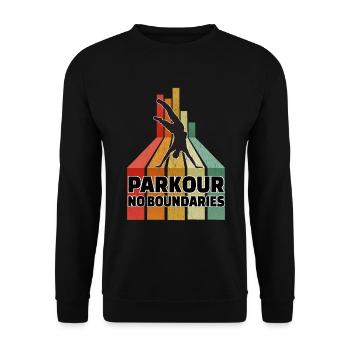 Parkour ohne Grenzen - Unisex Pullover - Schwarz - Vorne - Alina (178cm) & Michal (187cm)