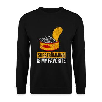 Funny surstromming outfit - Unisex Sweatshirt - black - Front - Alina (178cm) & Michal (187cm)