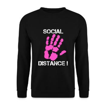 Social Distance - Unisex Pullover - Schwarz - Vorne - Alina (178cm) & Michal (187cm)