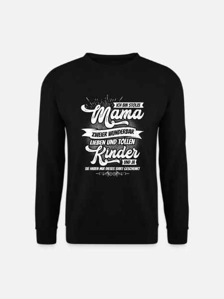 Stolze Mama 2 Kinder Muttertag Geschenk T-Shirt - Unisex Pullover - Schwarz